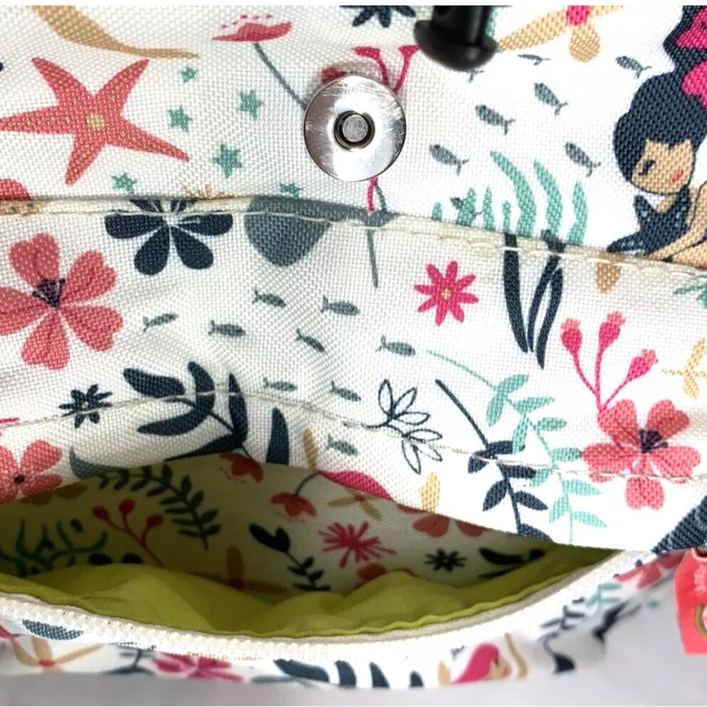 Small Lily Bloom Mermaid Theme Drawstring Backpack Purse - Cream. NWOT - Picture 6 of 7